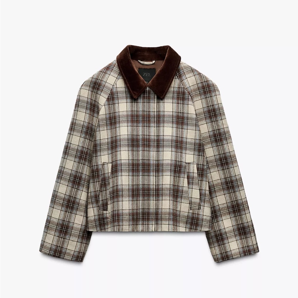 Zara Plaid Cape Jacket Small